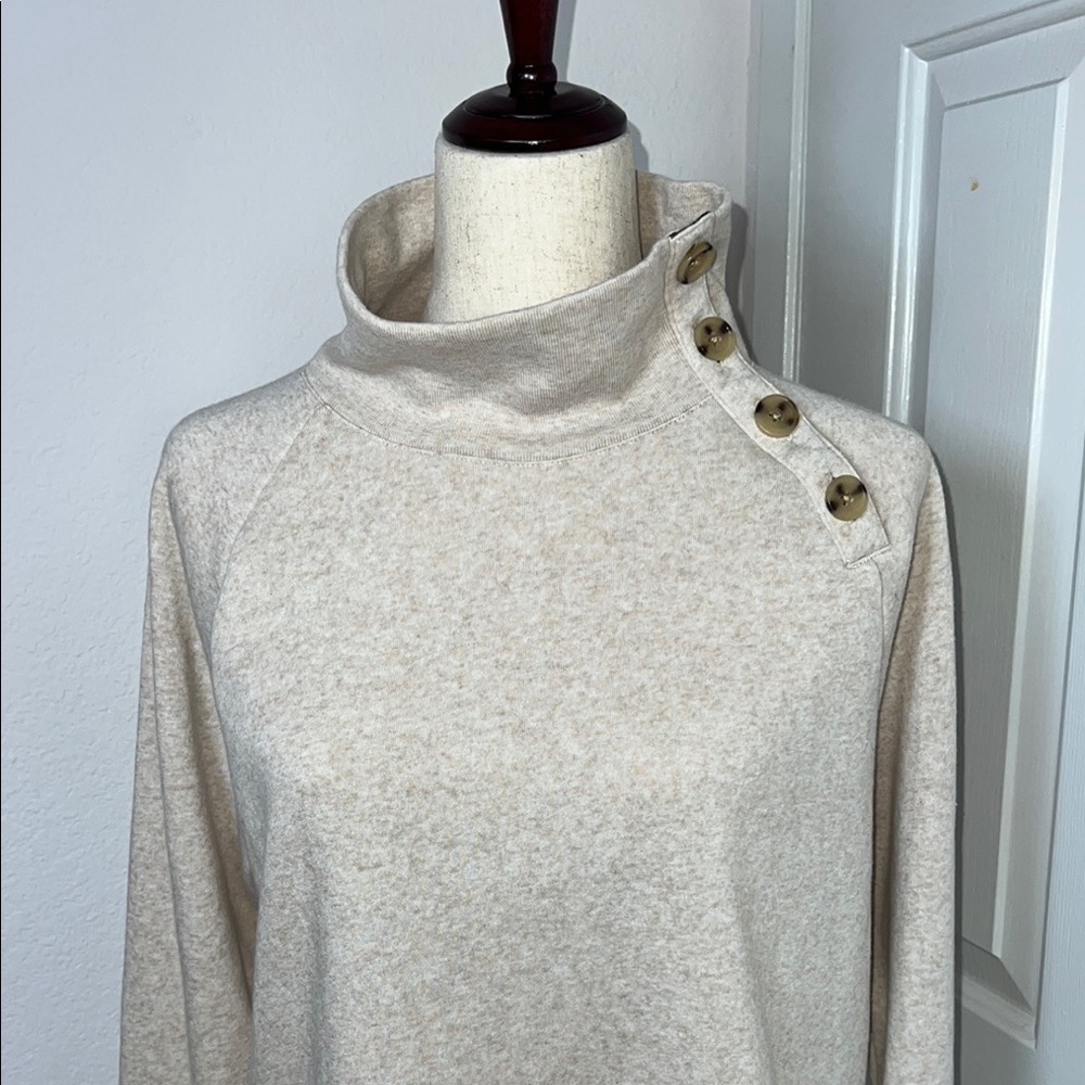 J. Crew Cream Cowl Neck Sweater with Relaxed Fit - Picture 14 of 14